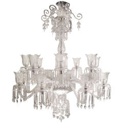 A very large cut glass chandelier