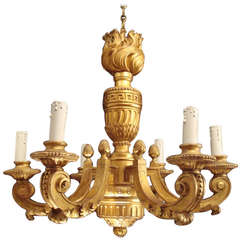 A large Louis XIV style giltwood chandelier