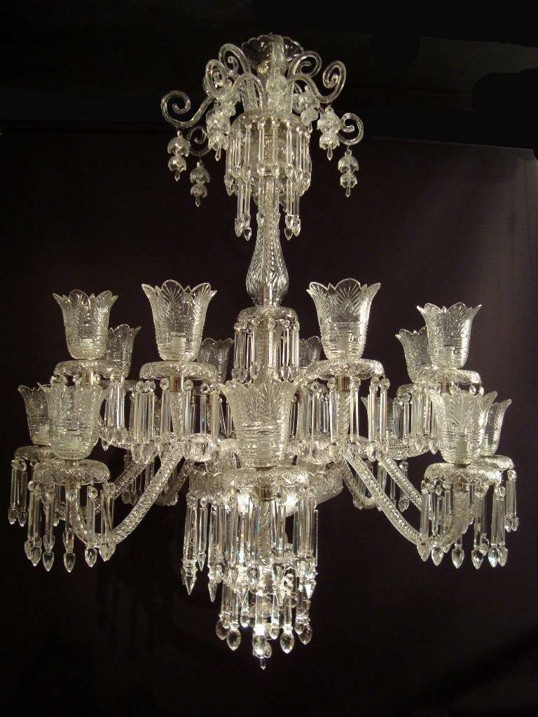 Unknown A very large cut glass chandelier