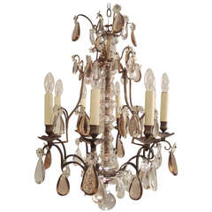 19th Century French Crystal and Amethyst Glass Chandelier