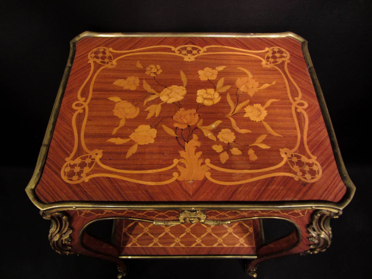 Marquetry Pair of French Salon Tables