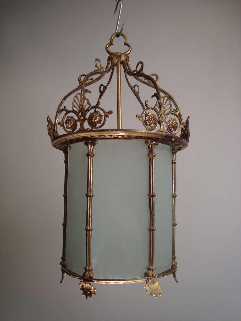Set of Six English Regency Style Brass Lanterns