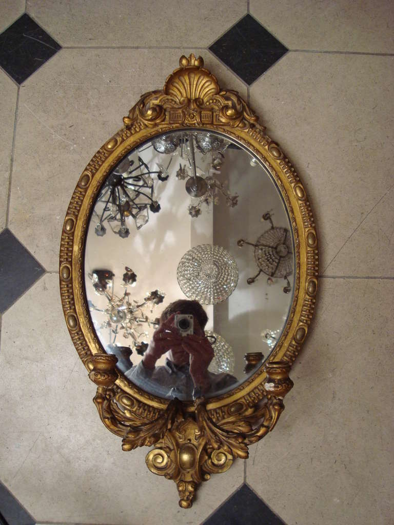 Pair of Victorian Oval Girandole Mirrors