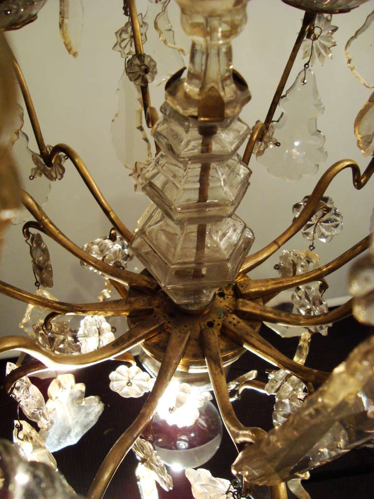 Louis XVI Period Bronze and Crystal Chandelier For Sale 3