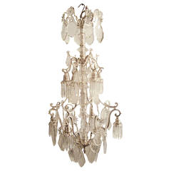 Eight-Light Silvered French Chandelier