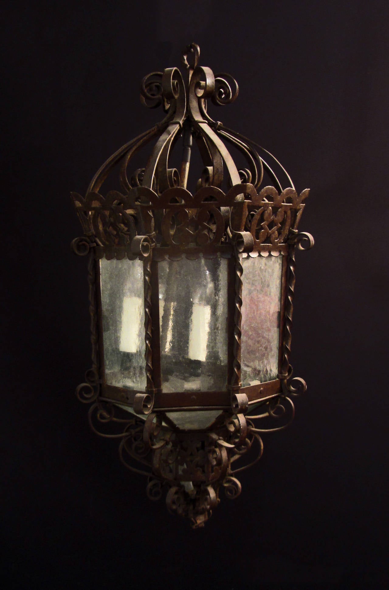 Wrought Iron Lantern In Good Condition For Sale In London, GB