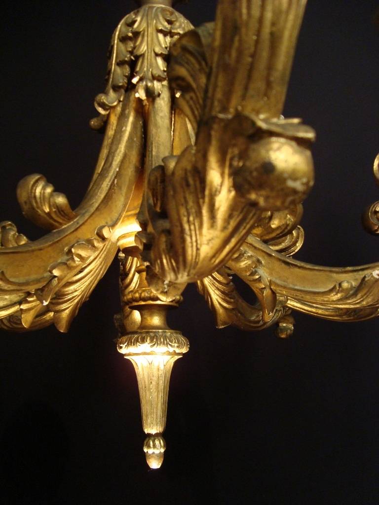 Impressive and Large Italian 19th Century, Carved Giltwood Chandelier For Sale 3