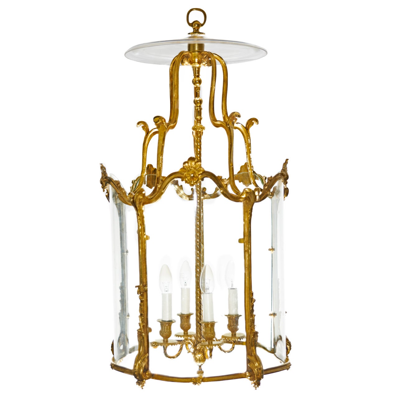 A Louis XV Style Gilded Bronze Lantern For Sale