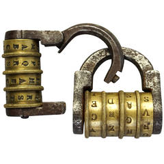 Two Early Combination Padlocks One with Combination
