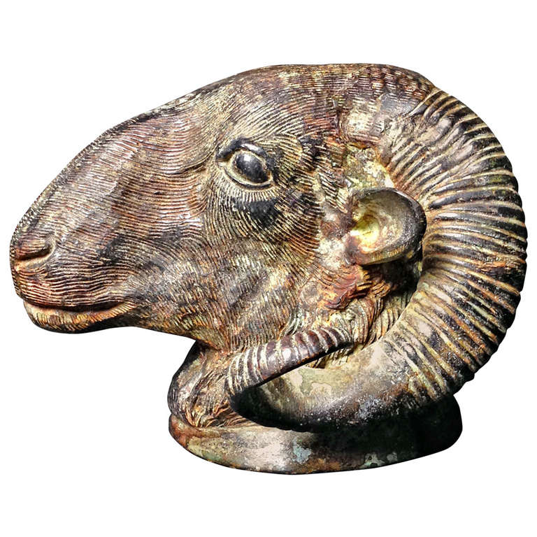 Bronze Cast of Rams Head at 1stDibs | bronze rams head, bronze ram head