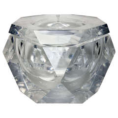 Alessandro Albrizzi Faceted Lucite Ice Bucket or Candy Jar with Swivel Top