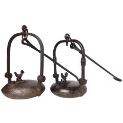 Set of Weavers or Rooster Lamps