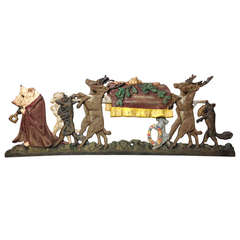 Cast Iron Ornament 'A Hunters Funeral'