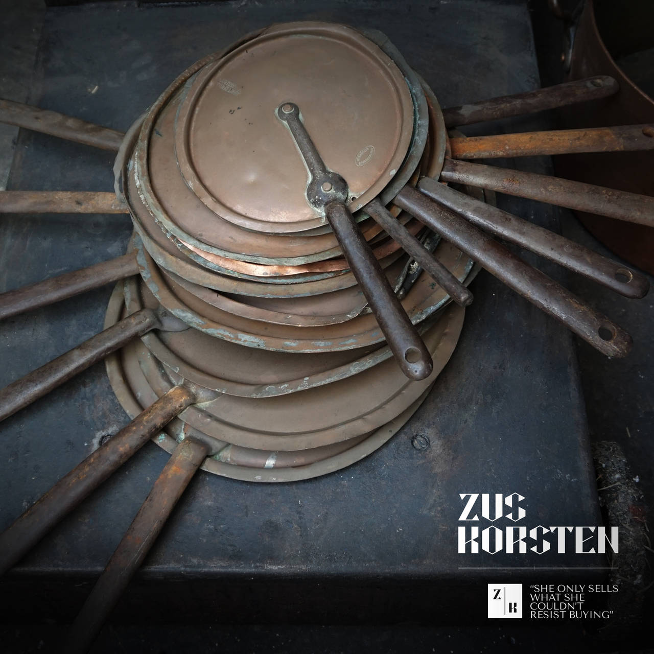 Huge 74 Pieces Set of Huge Antique Culinary Copper Pans, Etc. 3