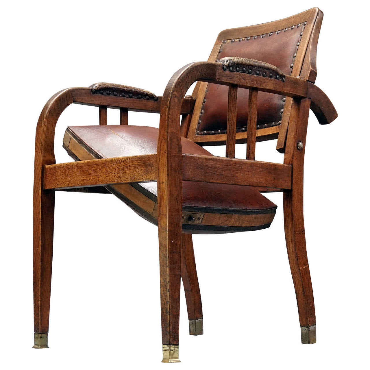 Early 20th c. Barber's Chair with Revolving Seat by Kurt Otto at 1stDibs