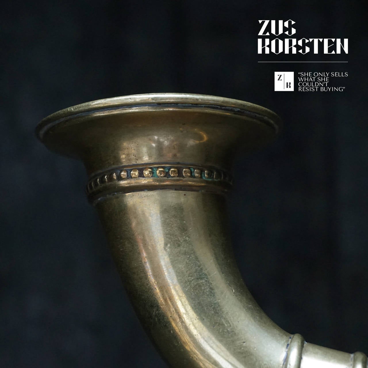 19th Century Brass Oil Light Horn on Talon 5
