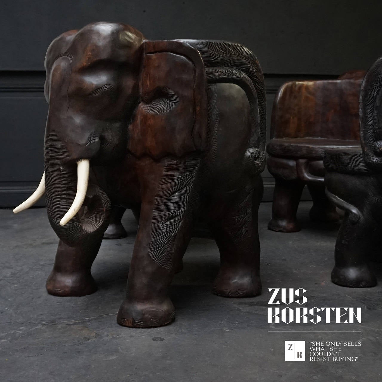Set of Four 20th Century Elephant Chairs For Sale at 1stdibs