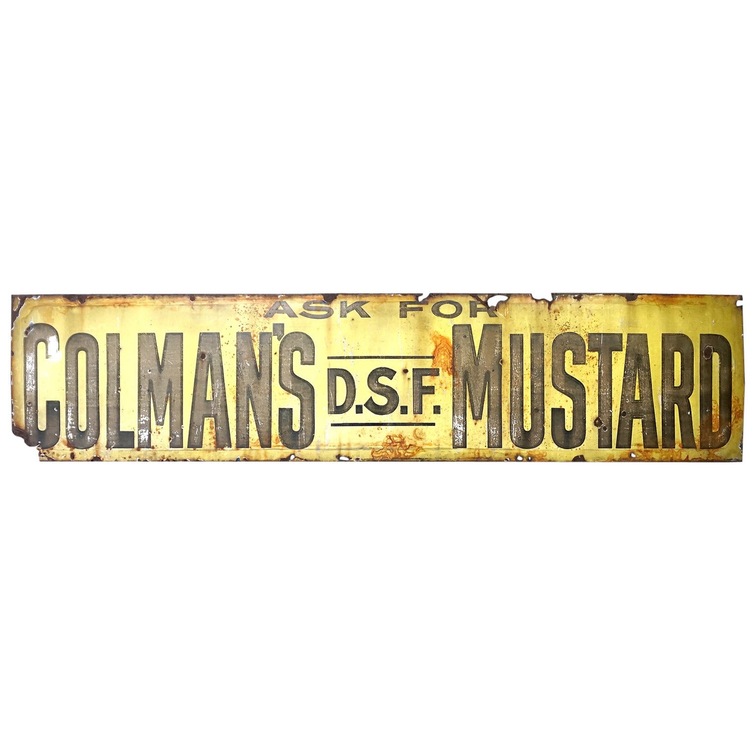 1920s Large Enamel Advertising Tin Sign Colman's Mustard