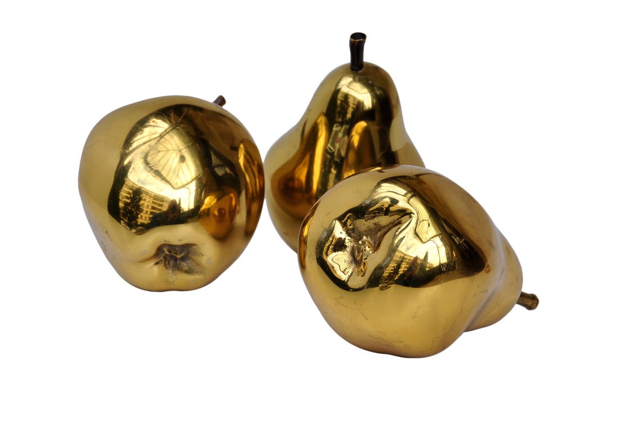 Lifesize Gilded Bronze Fruits and Stone For Sale 1