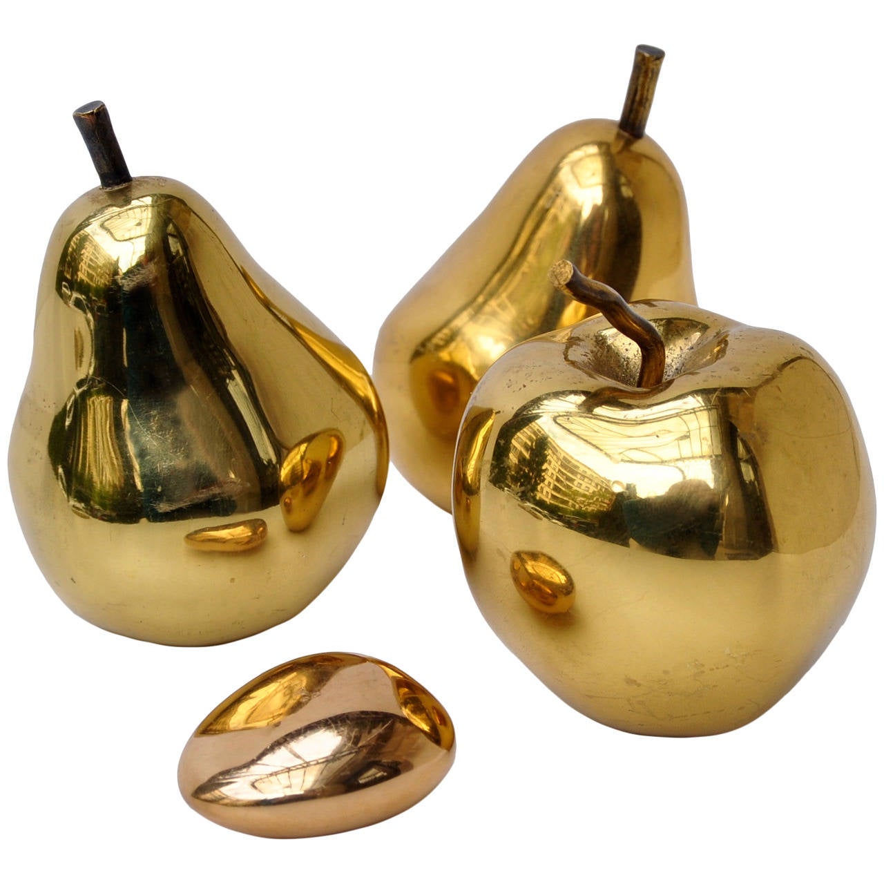 Lifesize Gilded Bronze Fruits and Stone For Sale