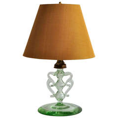 Antique Classical 1920s Glass Table Lamp