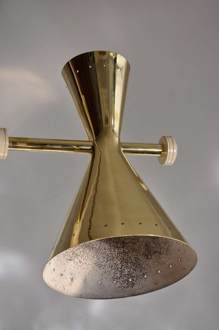 Brass Island Double Pendant Lamp In Good Condition In Brooklyn, NY