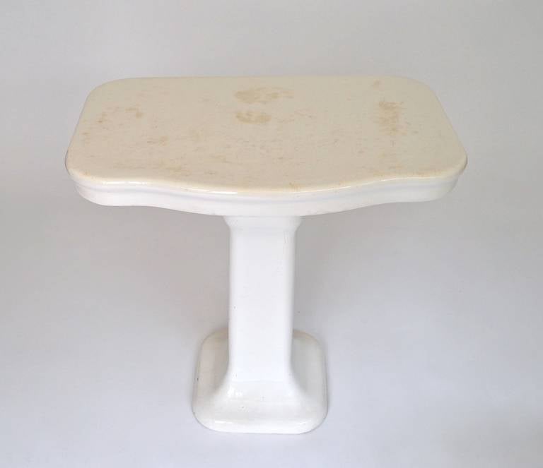 Art Deco Porcelain Bathroom Pedestal Table For Sale