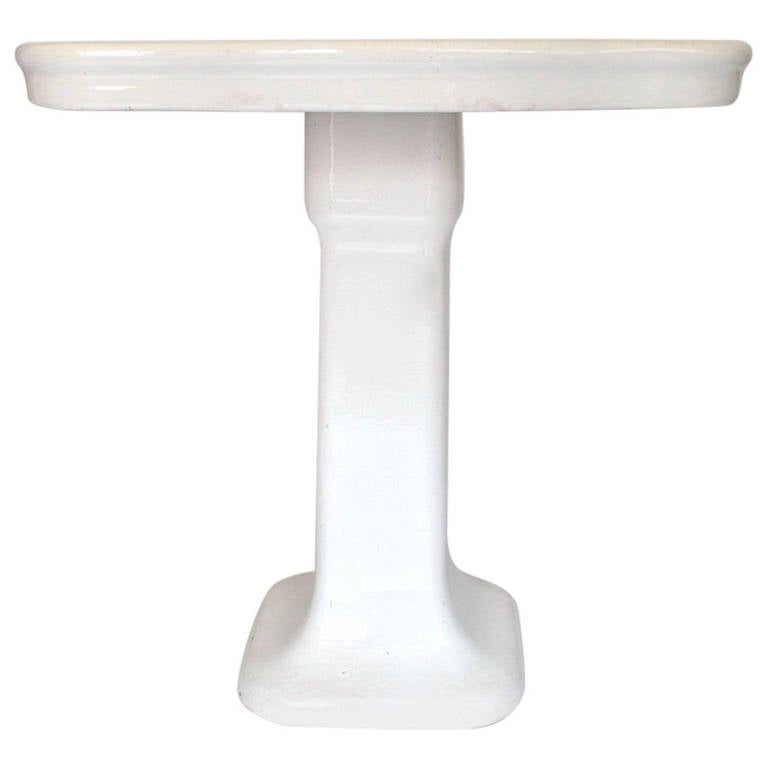Porcelain Bathroom Pedestal Table For Sale