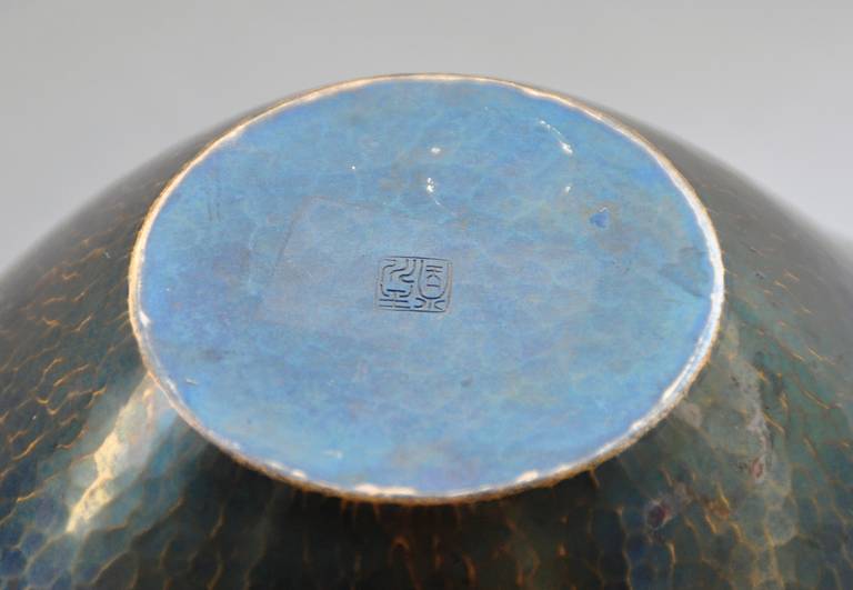 Delicately Hammered Copper Flower Vase by Gyokusendo Workshop 2