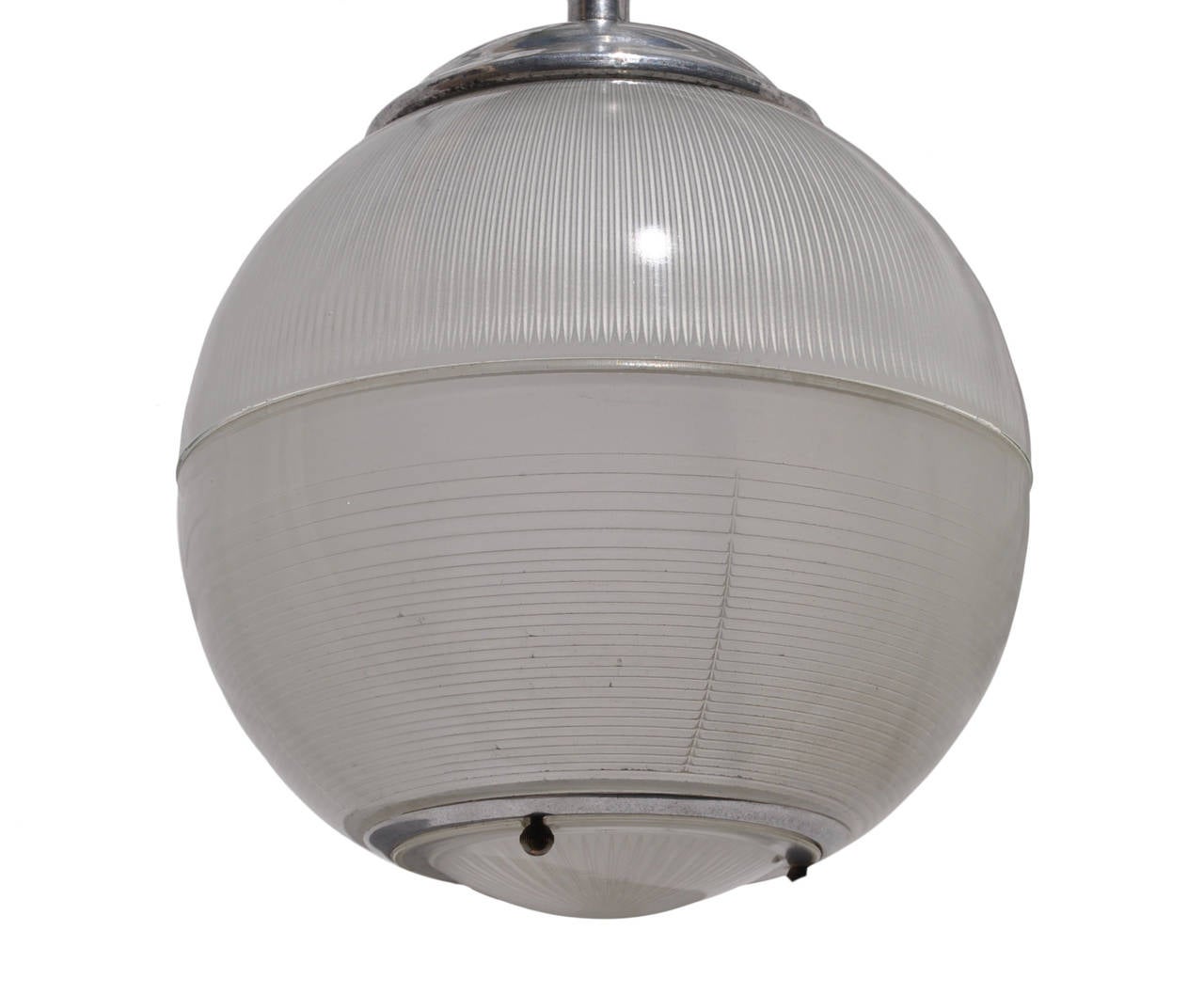 Industrial French Holophane Pendant  Sphere Lamp, 1930 Editon For Sale