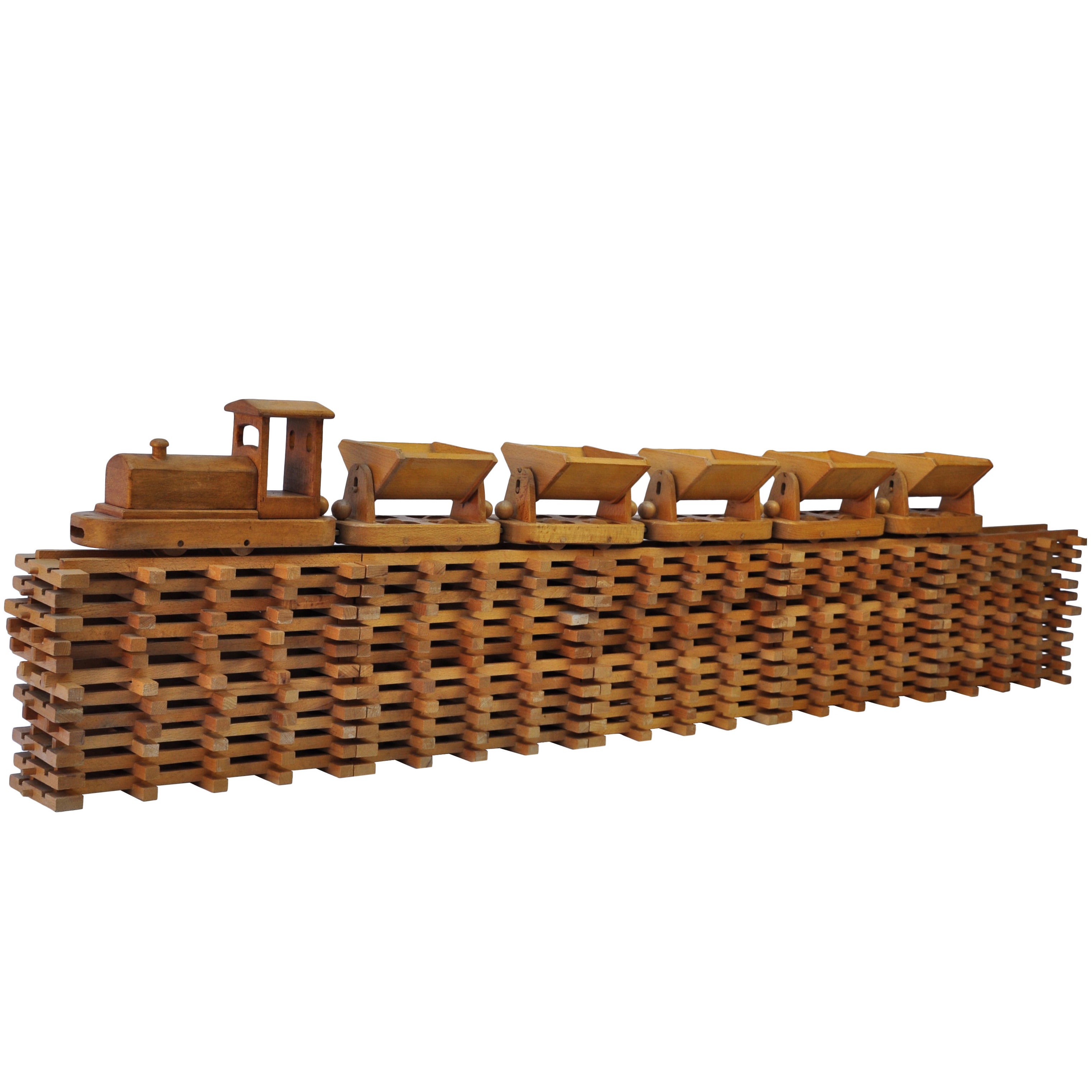 Wooden Train from Holz Vieles In Finem, West Germany 1970s For Sale