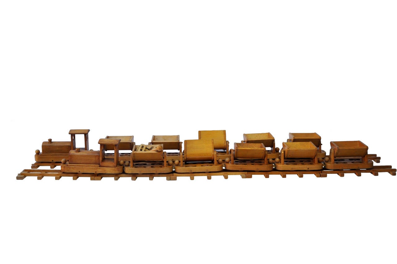 Wooden Train from Holz Vieles In Finem, West Germany 1970s
