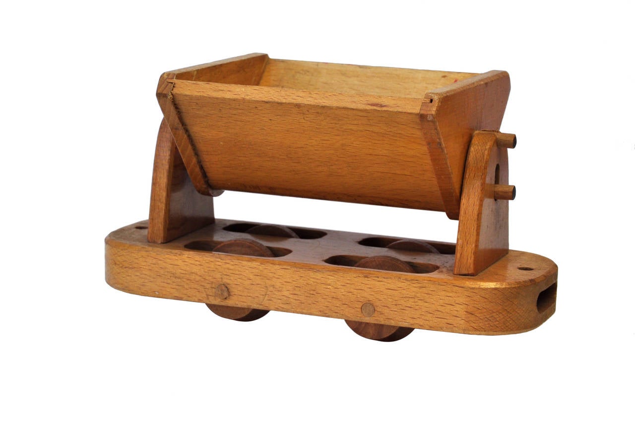 Late 20th Century Wooden Train from Holz Vieles In Finem, West Germany 1970s For Sale