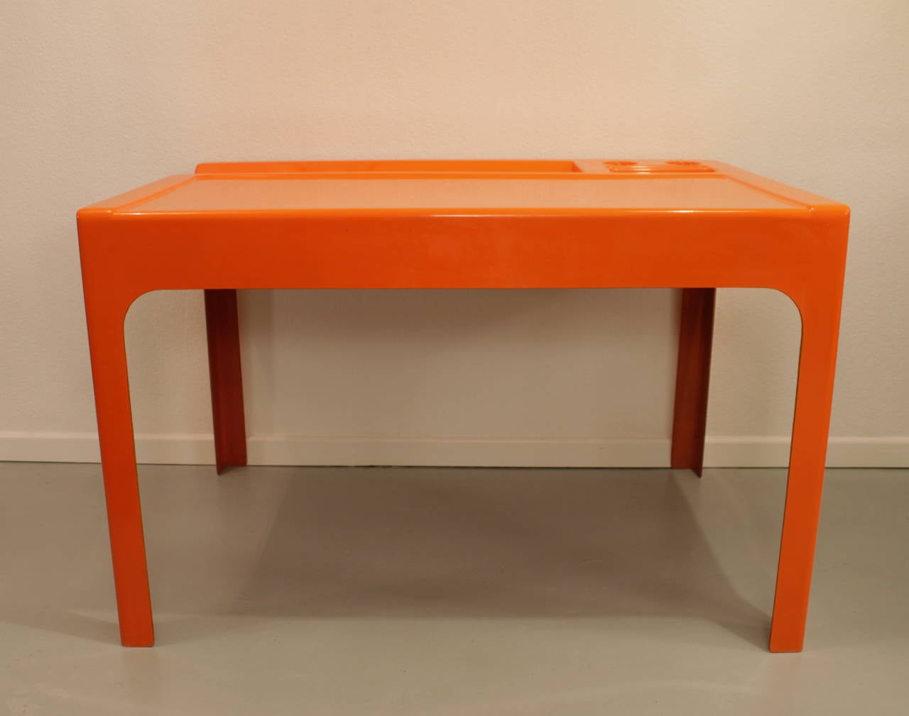 Lacquered Marc Berthier orange fiberglass Ozoo desk