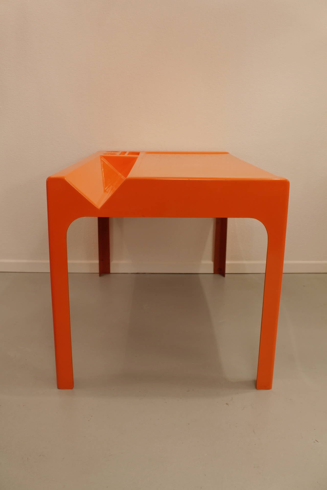 French Marc Berthier orange fiberglass Ozoo desk