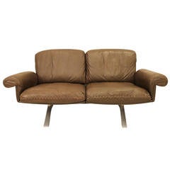 Vintage De Sede 2 seater sofa chocolate brown