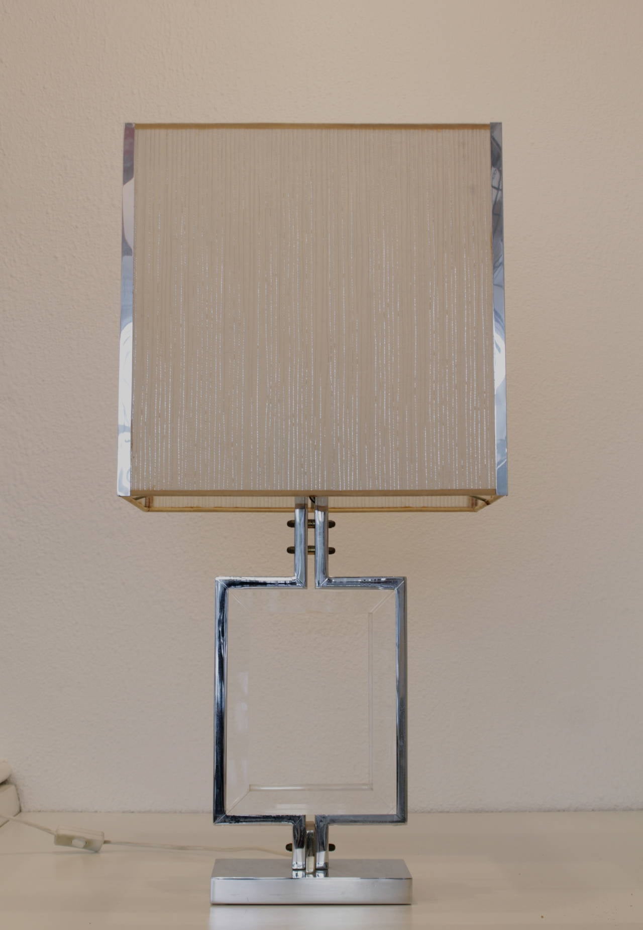 Chrome & Lucite Table Lamp