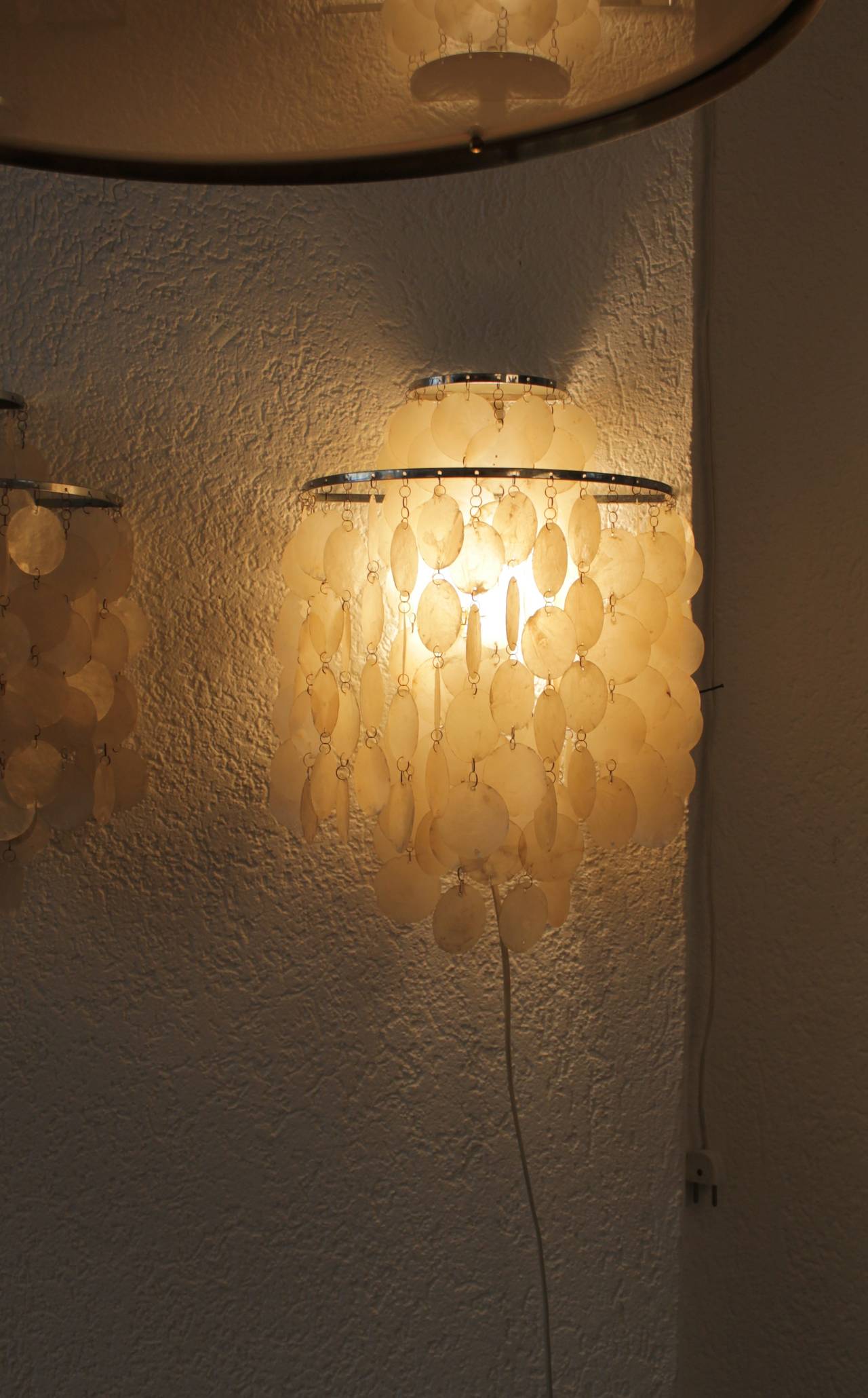 Verner Panton Pair of Shell Wall Lamps by J.Lüber 1