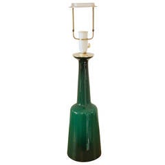 Green Glass Bottle Lamp Base by Holmegaard