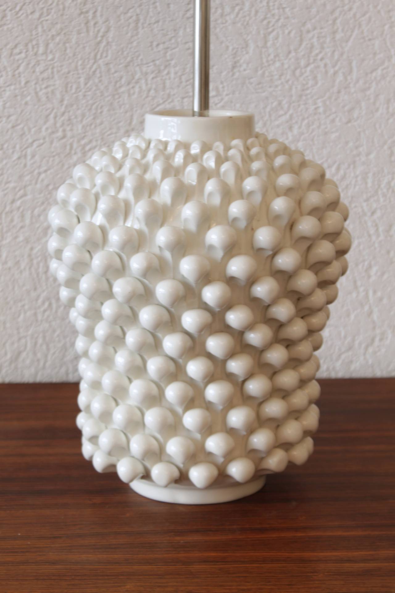 Glazed Ceramic, Pine Cone Italian Table Lamp, 1970s