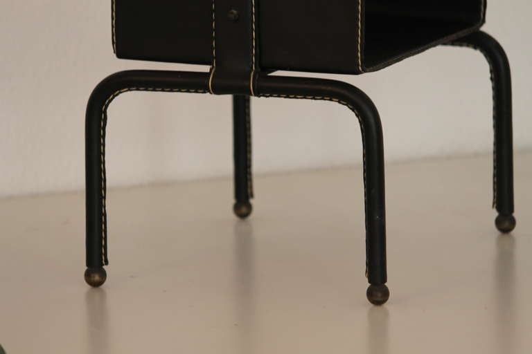 Jacques Adnet Leather Side Table In Good Condition In Geneva, CH