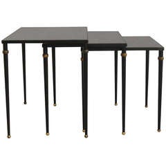 Jacques Adnet style french 1940's nesting tables