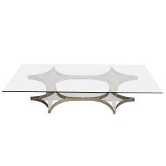 Alessandro Albrizzi Lucite, Glass and Chrome Coffee Table