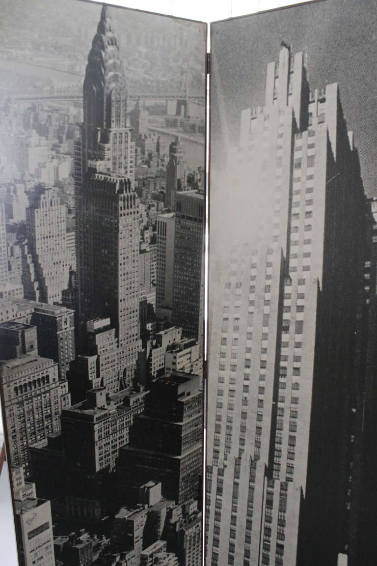 Vintage Manhattan Skyline Folding Screen 2