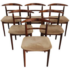Vintage Six Arne Vodder and Helge Sibast Rosewood Dining Chairs