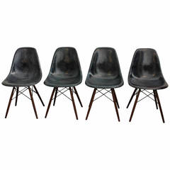 Eames Dowel Navy Blue Side Chairs