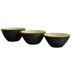 Herbert Krenchel Set of Three Krenit Enameld Bowls