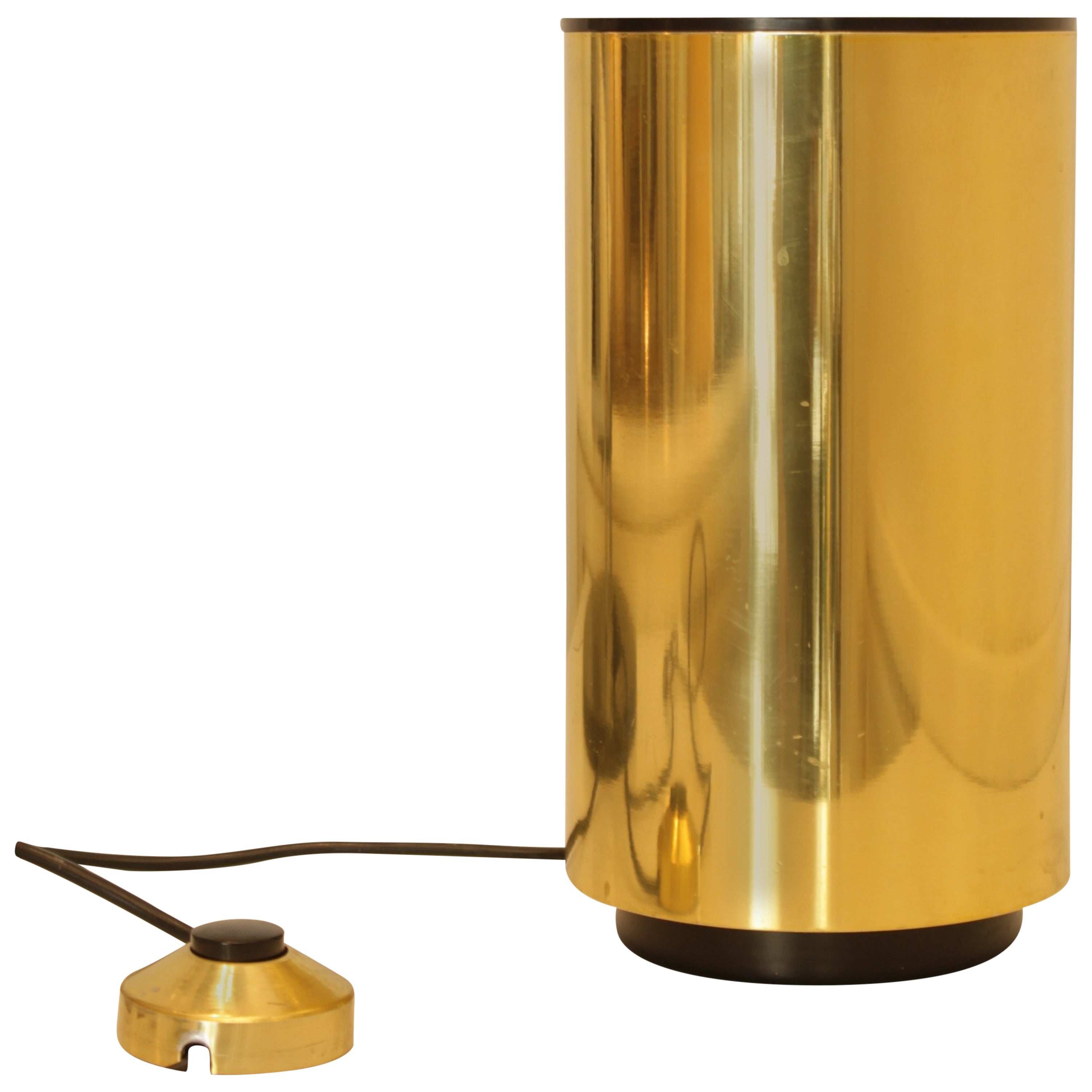 Brass Cylinder Floor Lamp, Italy