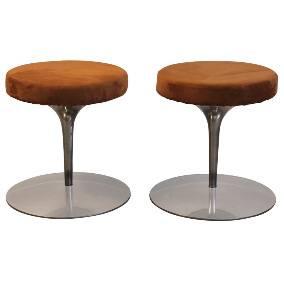 Laverne pair of "Champagne" swiveling stools