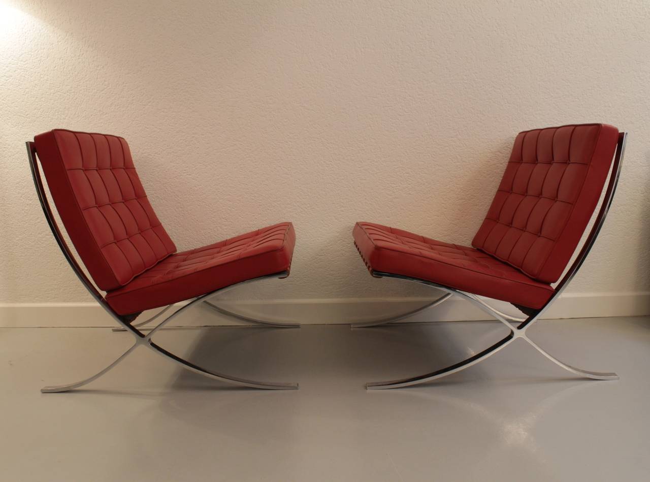 Pair of Barcelona Chair By Mies Van der Rohe